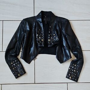 BCBGMaxAzria Black Studded Leather Jacket [Size M]